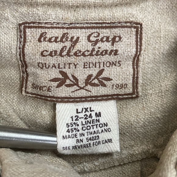 VNTG Baby Swing Jacket Baby Gap Collection Linen Cotton Blend L/XL 12-24 months - Picture 8 of 9